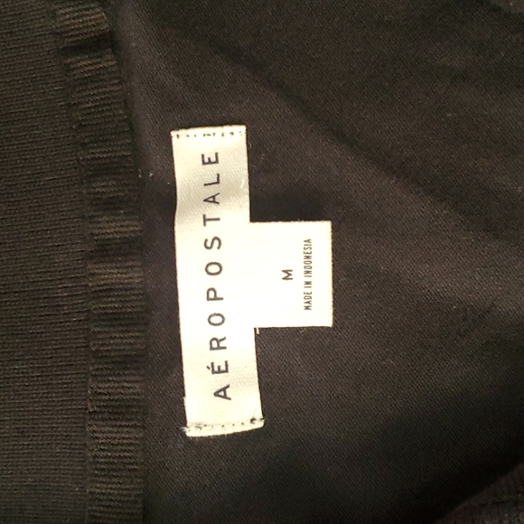 Juniors Long Sleeve Black Aeropostle Polo School Uniform Shirt - Picture 3 of 3